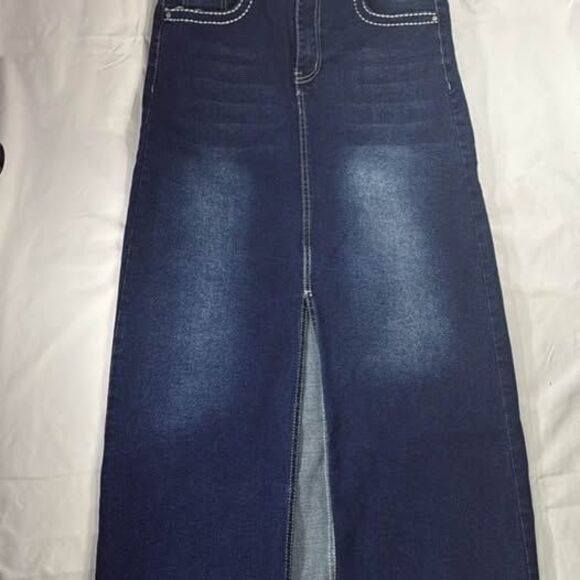 Long Denim Skirt S/M - Picture 2 of 4